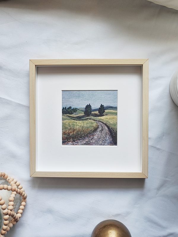 uramljen umetnički print vlati trave