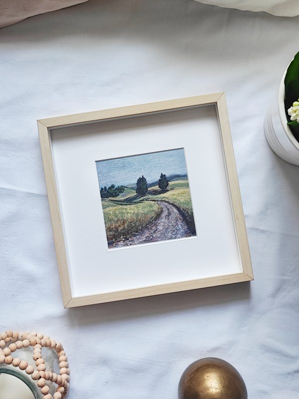 uramljen umetnički print vlati trave